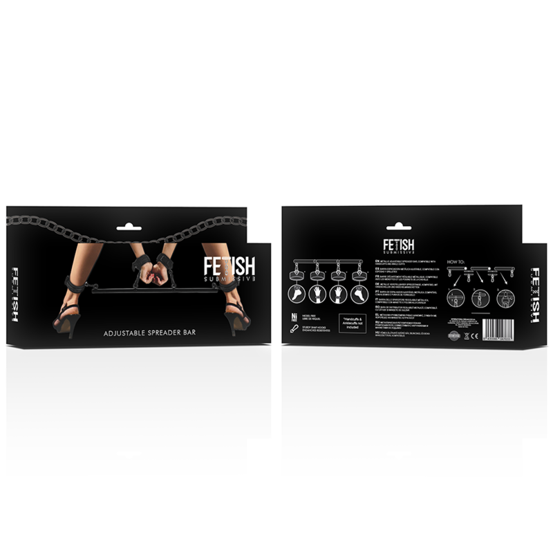FETISH SUBMISSIVE BONDAGE BARRE SEPARATEUR REGLABLE 4 PIECES