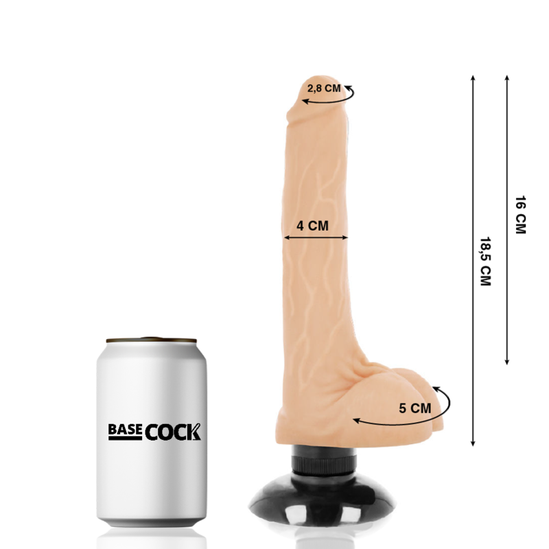 Gode vibrant 2-in-1 avec extenseur 18,5 cm — vue de profil