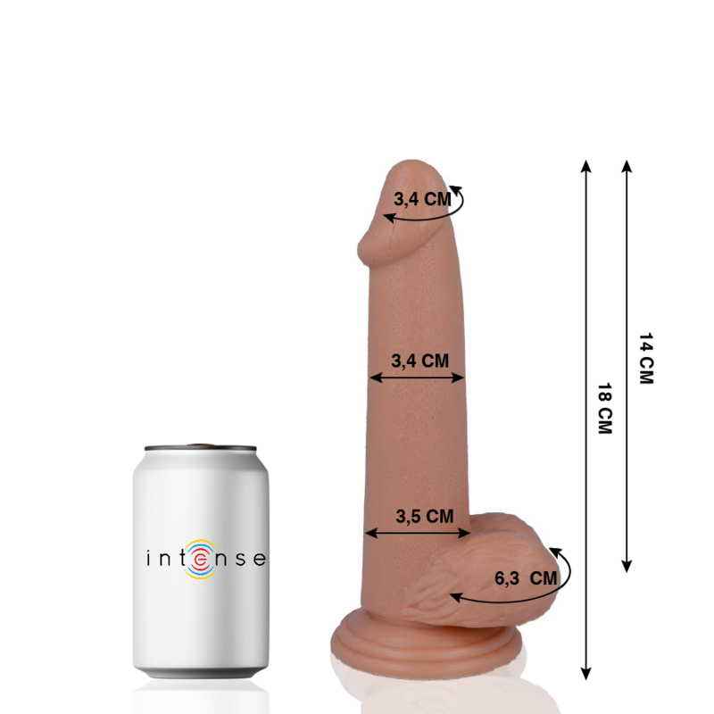 Realistic dildo 18 cm x Ø 3,4 cm with suction cup — No. 10