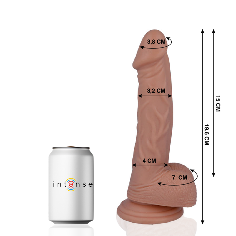 Realistic dildo 19,6 cm × Ø 3,2 cm with suction cup — No. 16