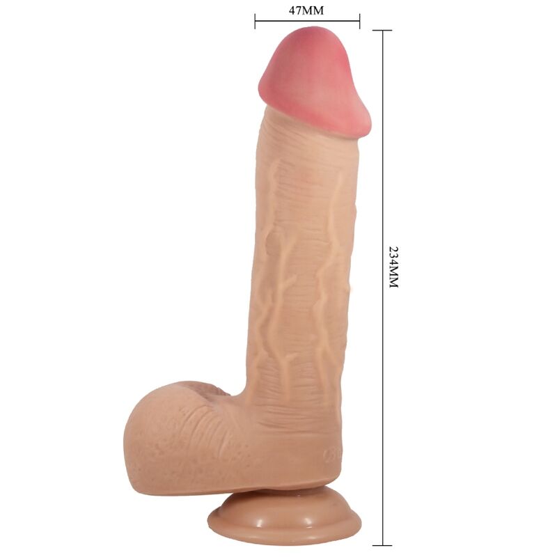 Gode réaliste peau coulissante ventouse 23,4 cm — emballage