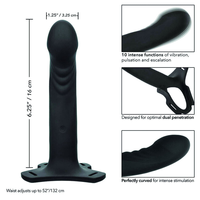 Harnais vibrant silicone avec sonde prostatique 16 cm — détail matière