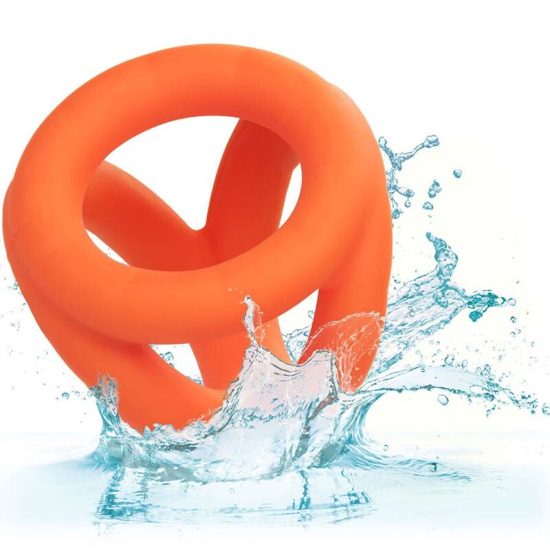 Triple cockring Alpha silicone liquide orange — vue d'ensemble
