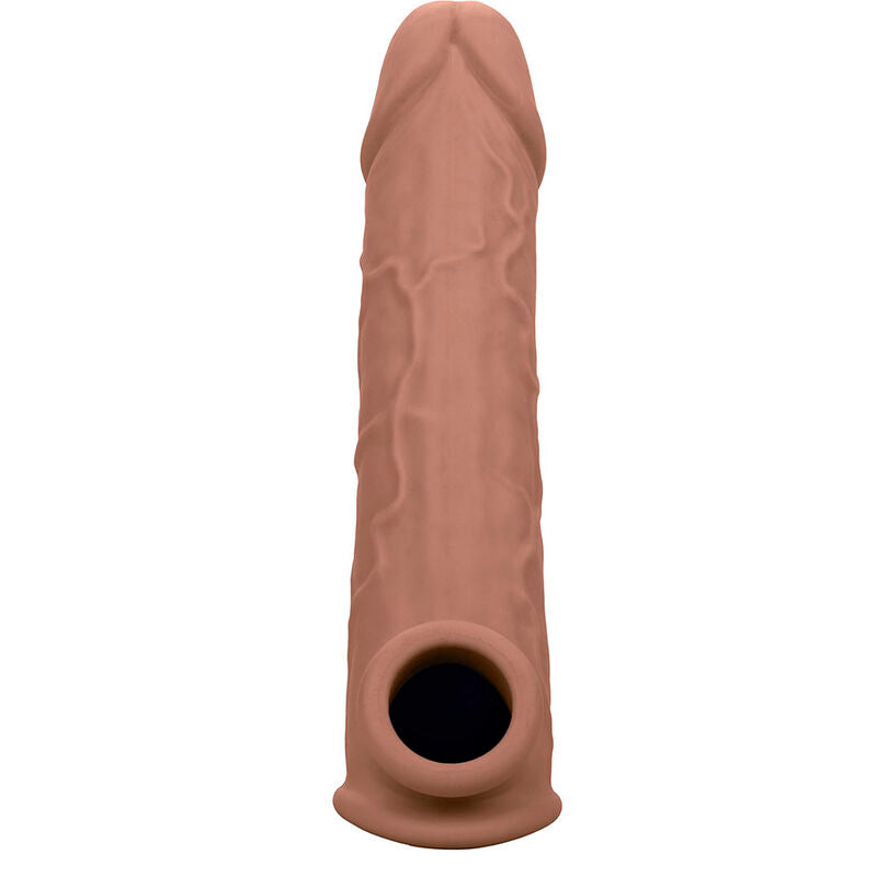 Gaine pénienne réaliste +5 cm silicone liquide peau marron — vue détaillée