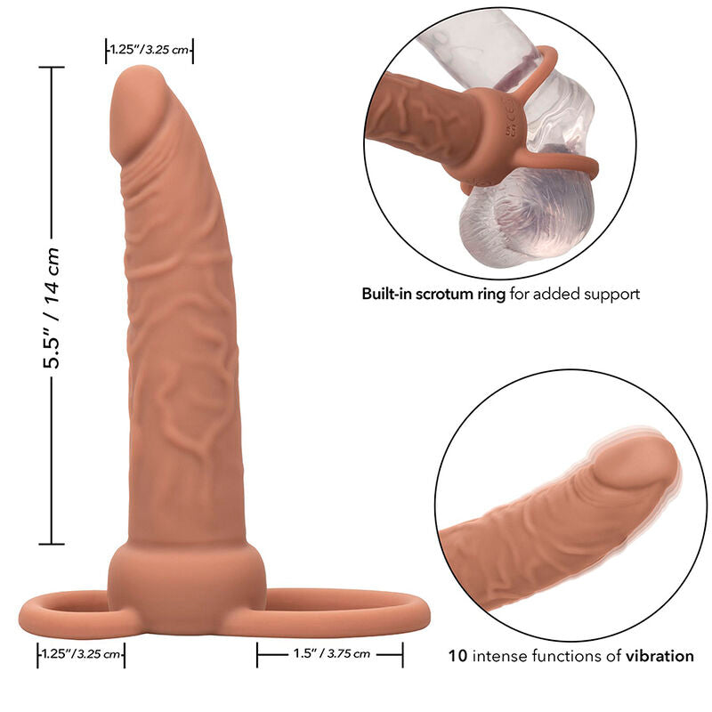 Double pénétrateur vibrant sonde incurvée à porter — zoom sur la finition