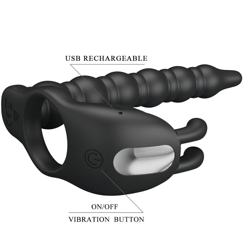 PRETTY LOVE BLACKNEY ANNEAUX PENIS AVEC PLUG VIBRATEUR