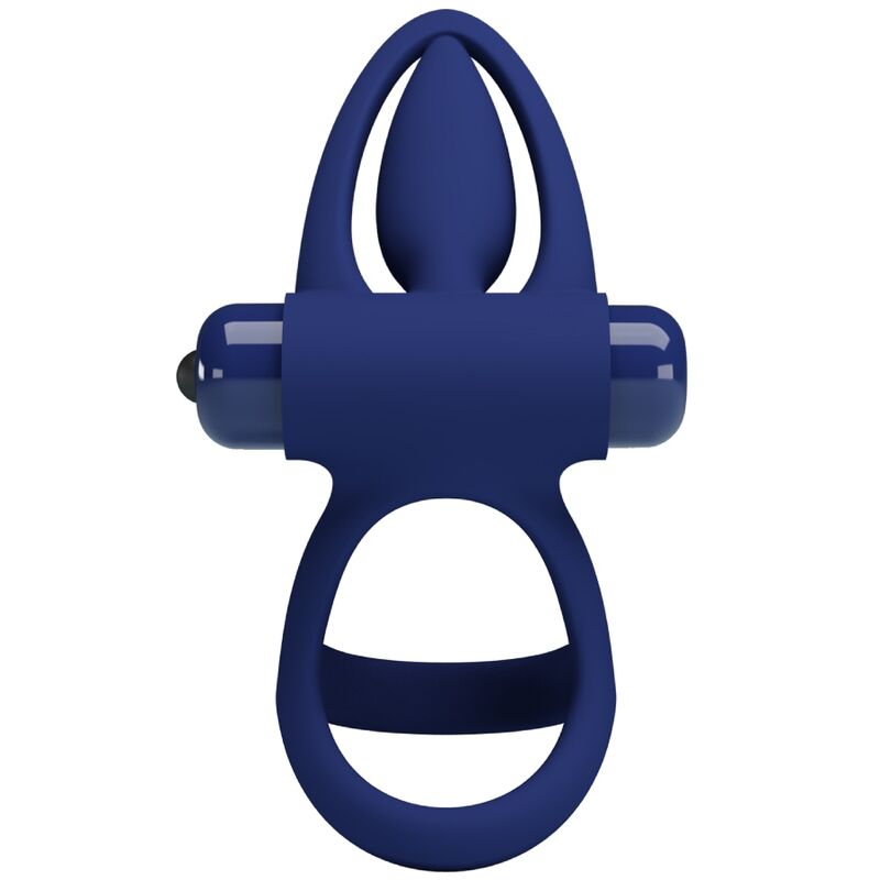 PRETTY LOVE MAT DOUBLE ANNEAU AVEC VIBRATION STIMULATEUR BLEU
