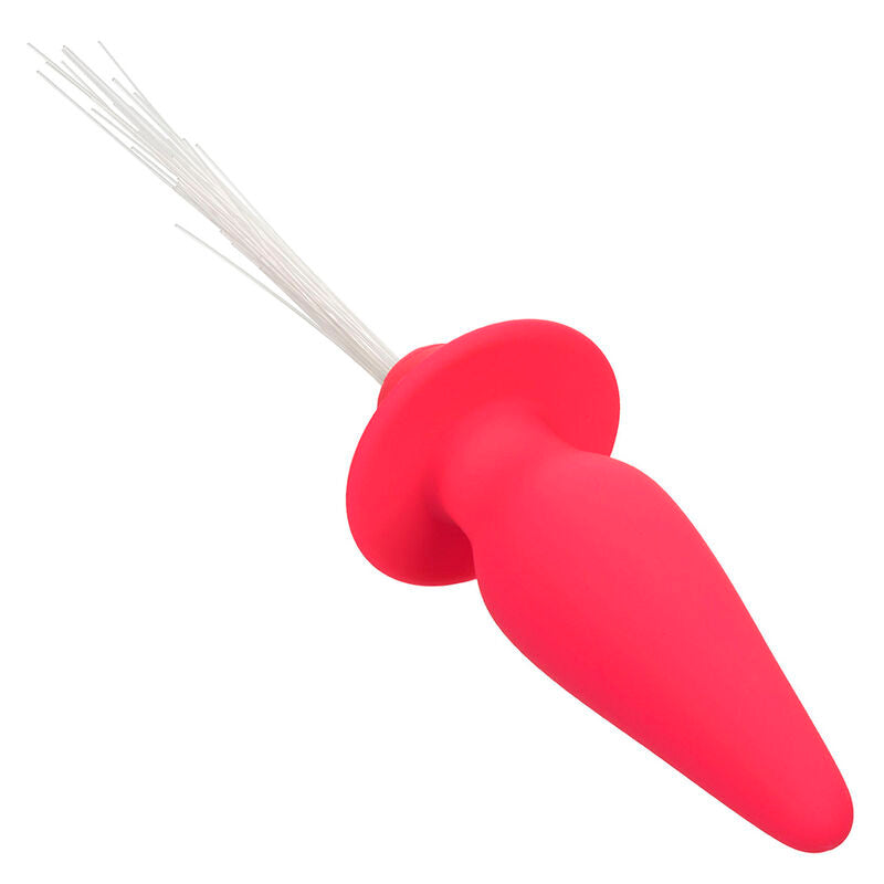 Plug vibrant lumineux fibres optiques 10 modes rose — vue détaillée