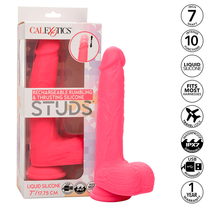 CALEXOTICS STUDS VIBRATEUR REALISTE 10 VIBRATIONS ROSE