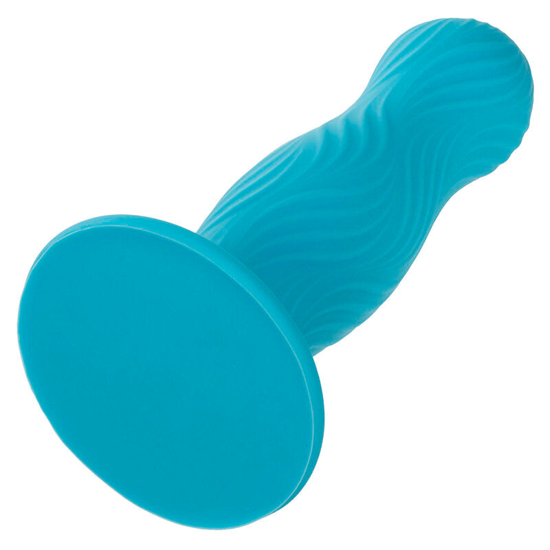 Plug profilé silicone liquide bleu avec ventouse — en situation