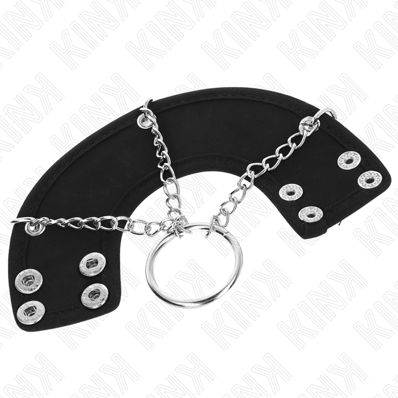 KINK ANNEAU PENIS CHAINE 4 CM 7 CM METAL AVEC CEINTURE EN CUIR