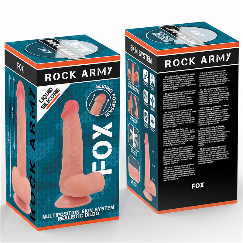 ROCK ARMY FOX GODE REALISTE DUAL DENSITY 19 CM AVEC VENTOUSE