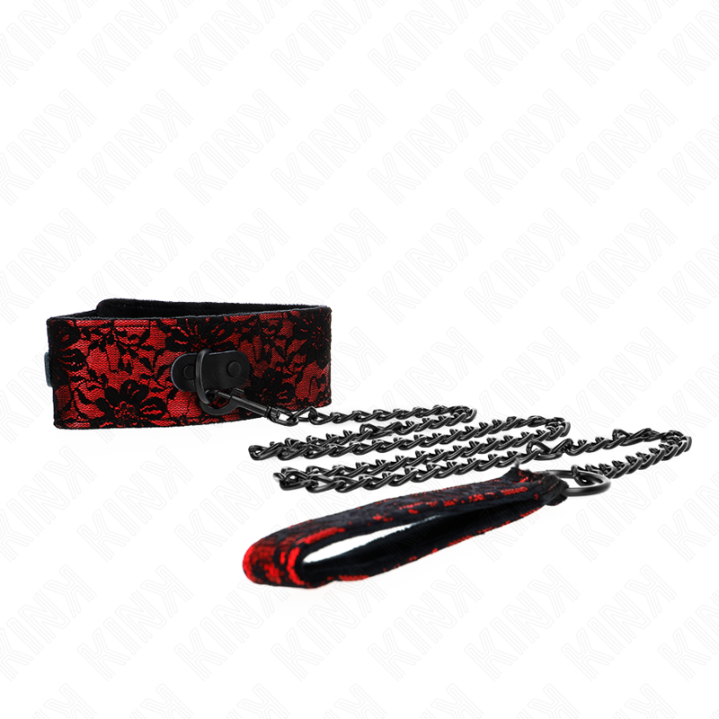 KINK COLLIER DENTELLE AVEC CEINTURE AVEC CEINTURE EN CUIR VRAI 105 CM 44 X 55 CM