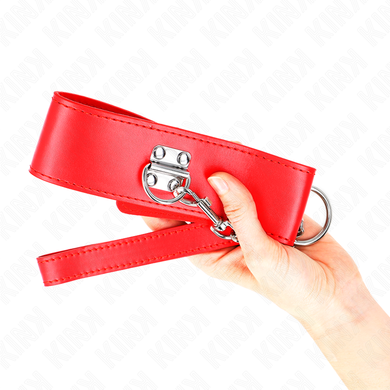 KINK COLLIER AVEC CEINTURE 65 CM AVEC LARGE BRACELET ROUGE AJUSTABLE 335 41 CM X 5 CM