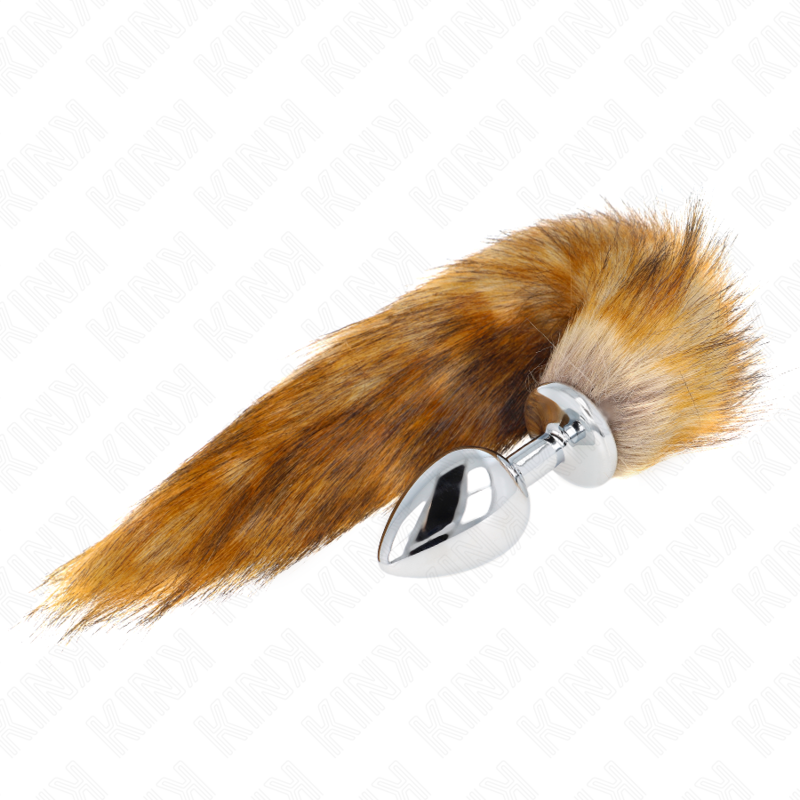 KINK PLUG ANAL TAILLE L 10 X 4 CM AVEC QUEUE SYNTHETIQUE 40 CM MARRON