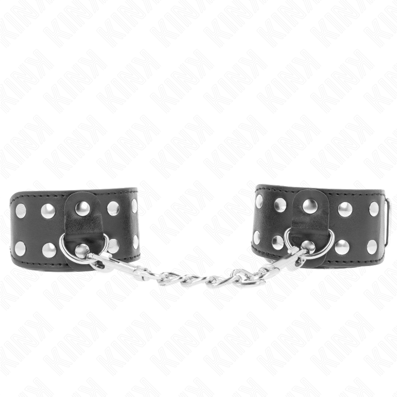 KINK BRACELETS AVEC DOUBLE LIGNE DE CLOUS REGLABLES NOIR