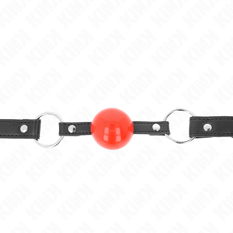 KINK BAILLON BALLE 4 CM AVEC SERRURE BOULE ROUGE BRACELET NOIR 60 x 2 CM