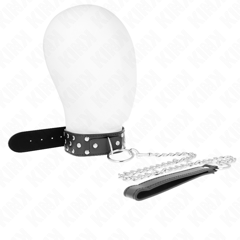 KINK COLLIER RIVET ANNEAU AVEC CEINTURE 65 CM NOIR AJUSTABLE 36 50 CM X 38 CM