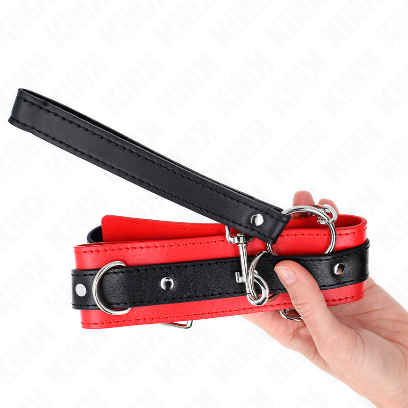 KINK COLLIER MODELE BASIC AVEC LAISSE 65 CM MODELE 3 ROUGE 53 X 5 CM