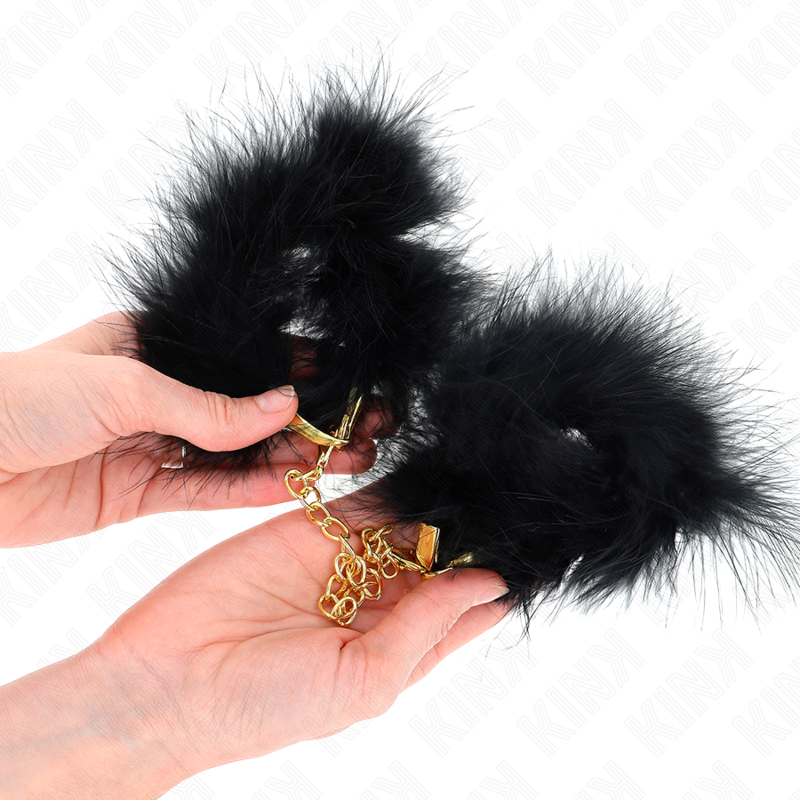 KINK MANCHETTES EN PLUME AVEC CHAINE OR MODELE 0