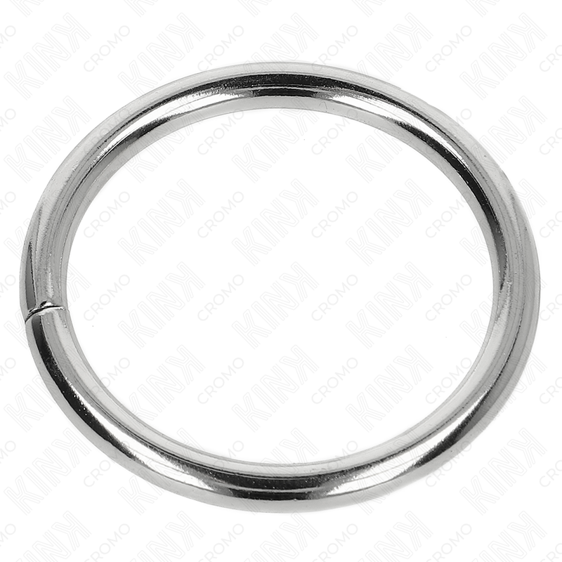 Cockring KINK rigide en métal argenté 40 mm — vue inclinée
