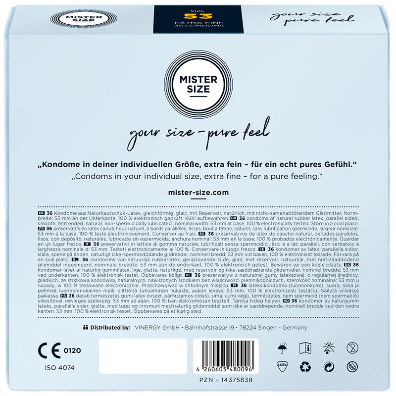 MISTER SIZE PRESERVATIF TAILLE M 53 MM 36 UNITES