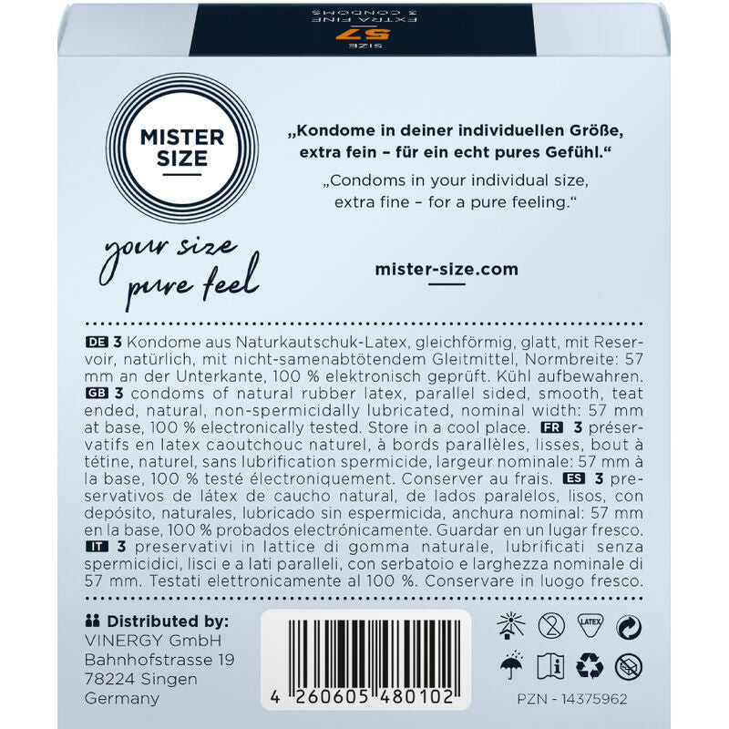 MISTER SIZE PRESERVATIF TAILLE L 57 MM 3 UNITES