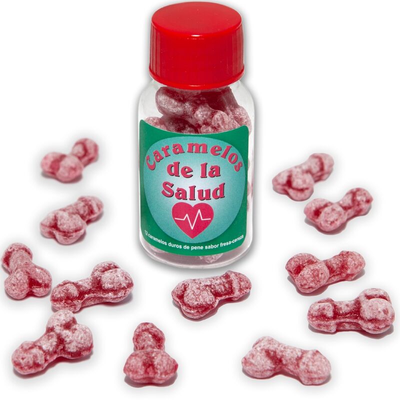 DIABLO PICANTE 12 BONBONS SANTE FORME PENIS FRAISE CERISE