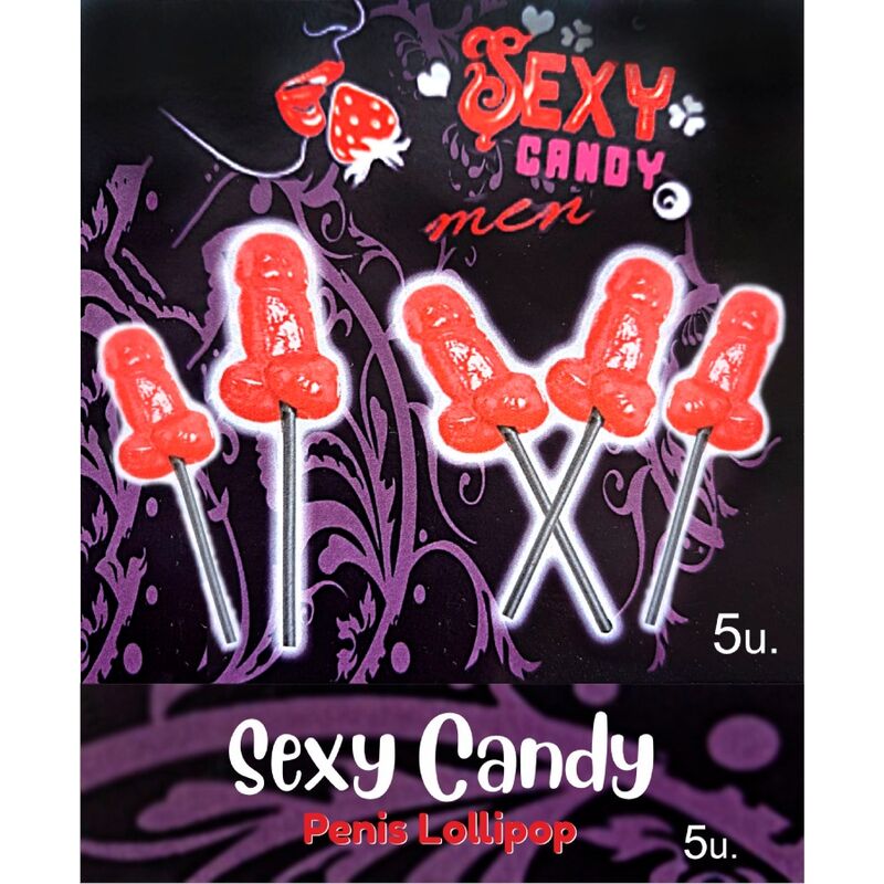 DIABLO PICANTE BOITE DE 5 SUCETTES EN FORME DE PENIS AUX CERISES