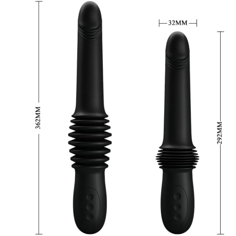 PRETTY LOVE VIBRATEUR PAZUZU 3 MODES DE POUSSEE NOIR