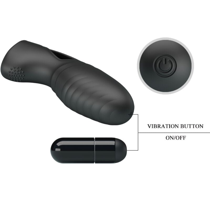 PRETTY LOVE ALAN VIBRATEUR DE DOIGTS EN SILICONE NOIR