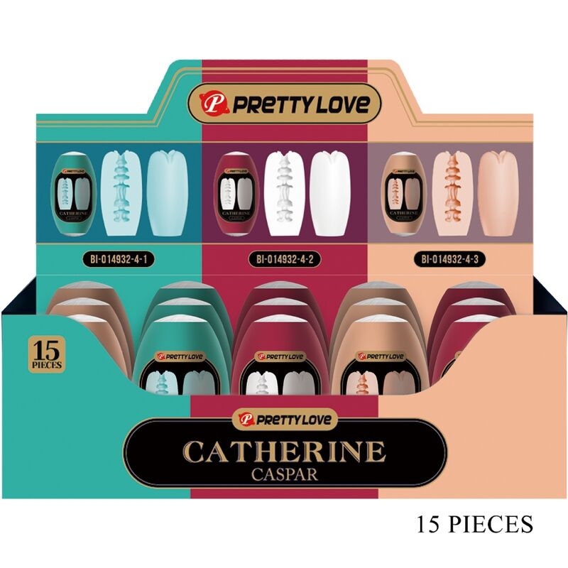 Pack 15 masturbateurs 3 couleurs 3 textures — Catherine Caspar · Pretty Love · Strokers