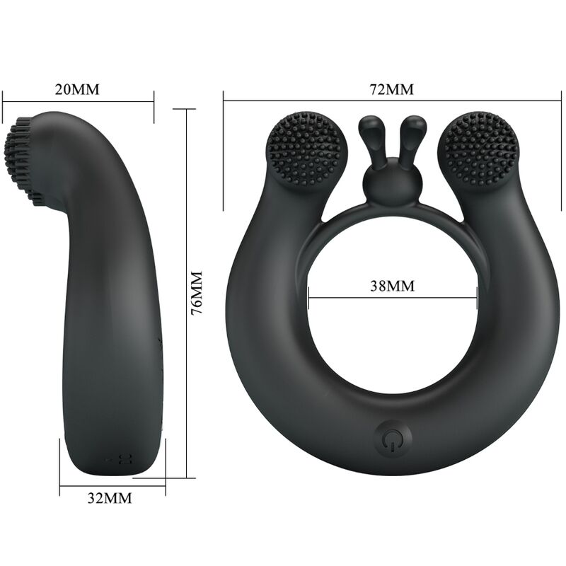 Cockring vibrant double moteur 12 modes — texture visible