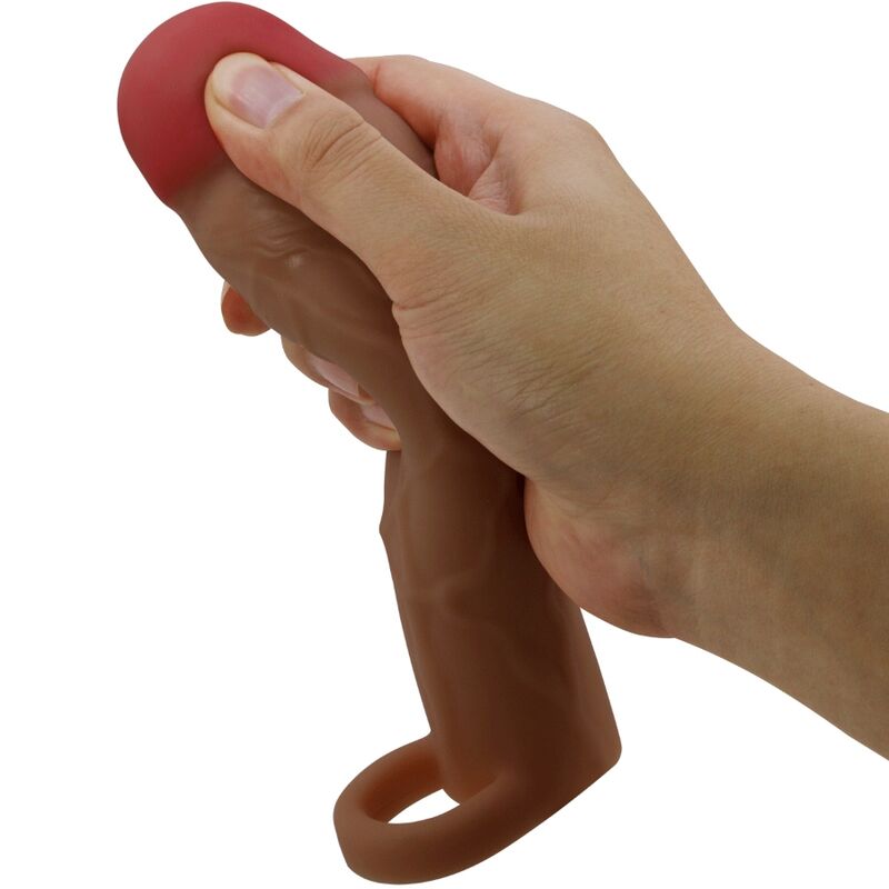 Gaine d'extension réaliste +5 cm veinée — vue détaillée