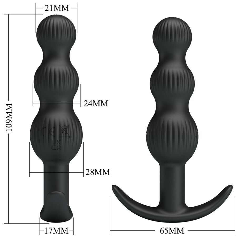 PRETTY LOVE VIBRATEUR ANAL SIDNEY 10 VIBRATIONS NOIR