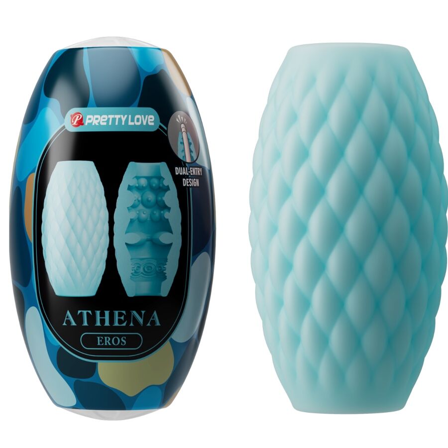 PRETTY LOVE MASTURBATEUR POUR HOMME EN SILICONE ATHENA EROS BLEU CIEL