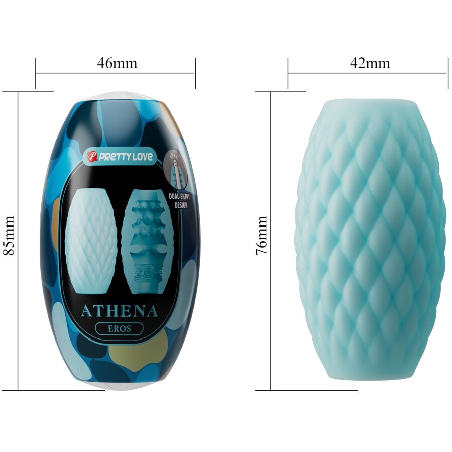 PRETTY LOVE MASTURBATEUR POUR HOMME EN SILICONE ATHENA EROS BLEU CIEL