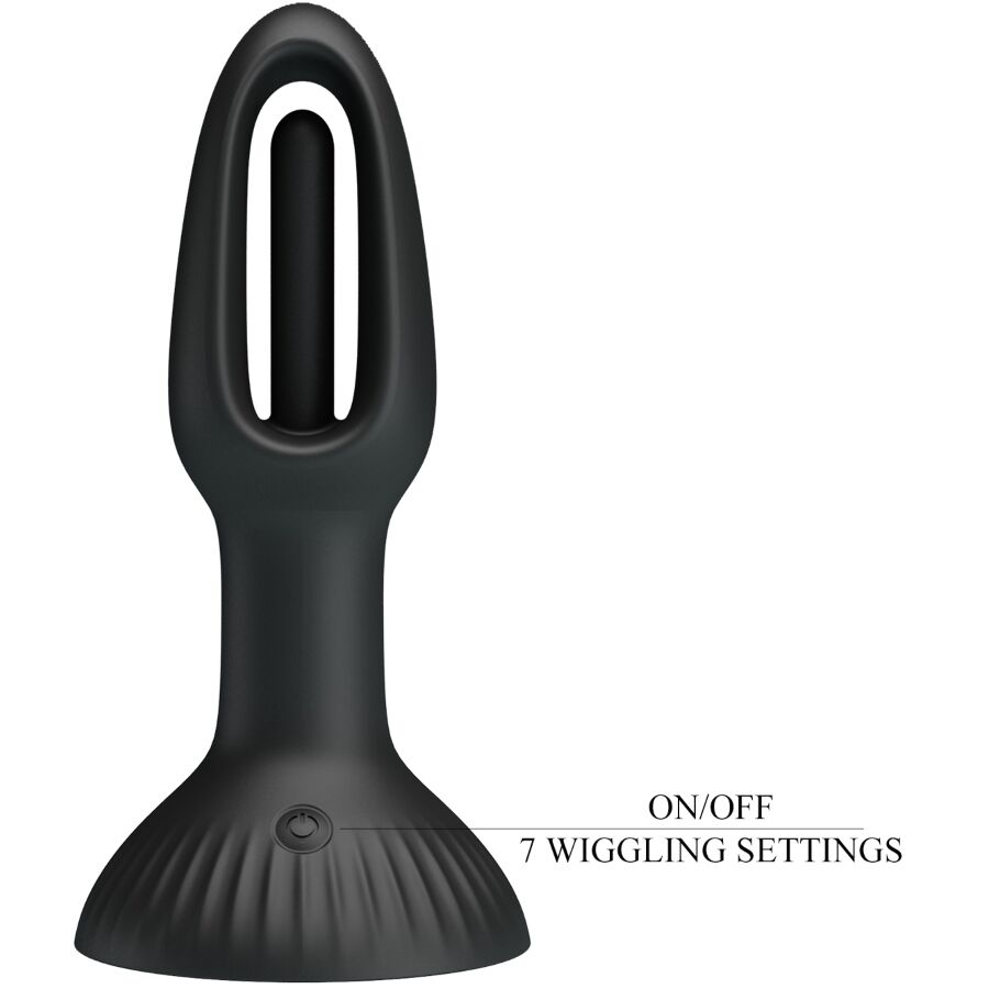 Plug vibrant à double branche 7 modes noir — emballage