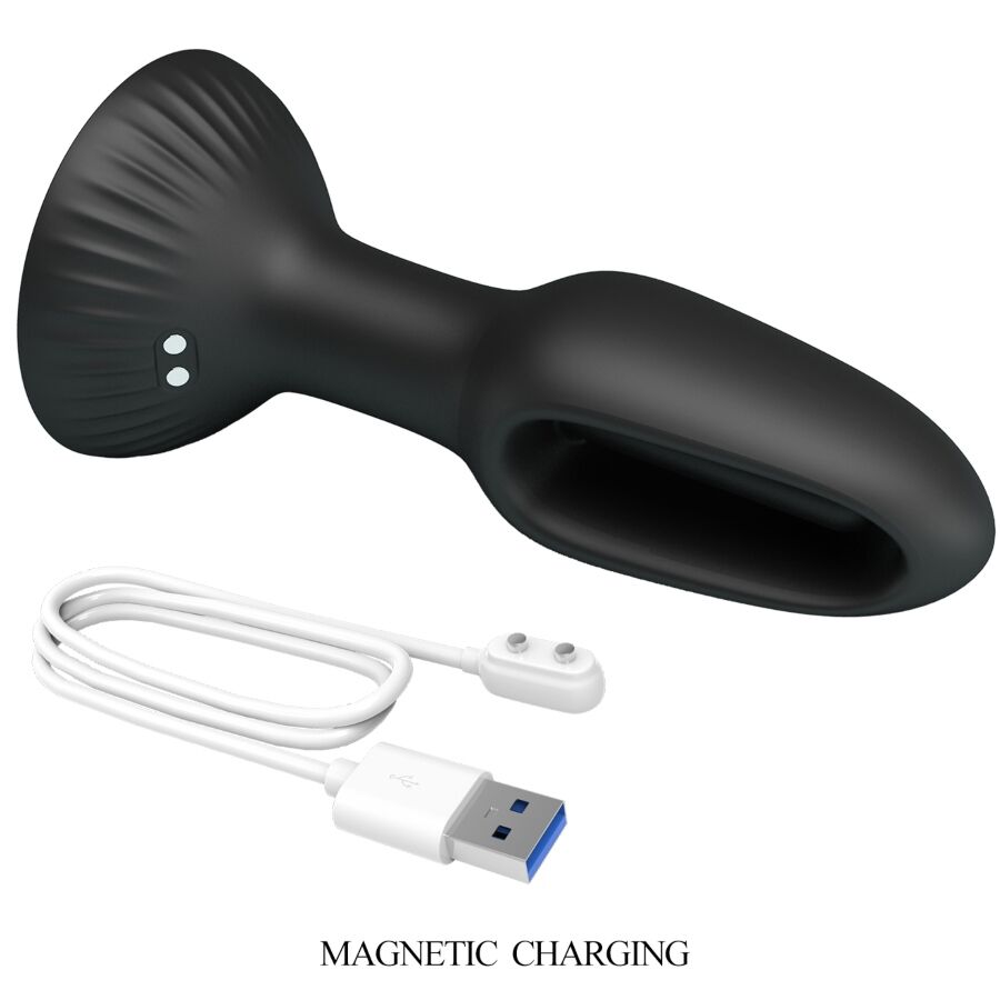 Plug vibrant à double branche 7 modes noir — présentation