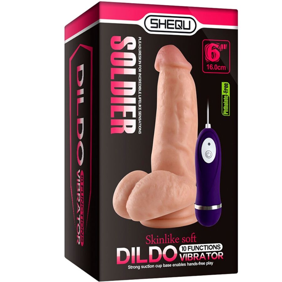 SHEQU SOLDAT VIBRATEUR DILDO AVEC TELECOMMANDE 16 CM