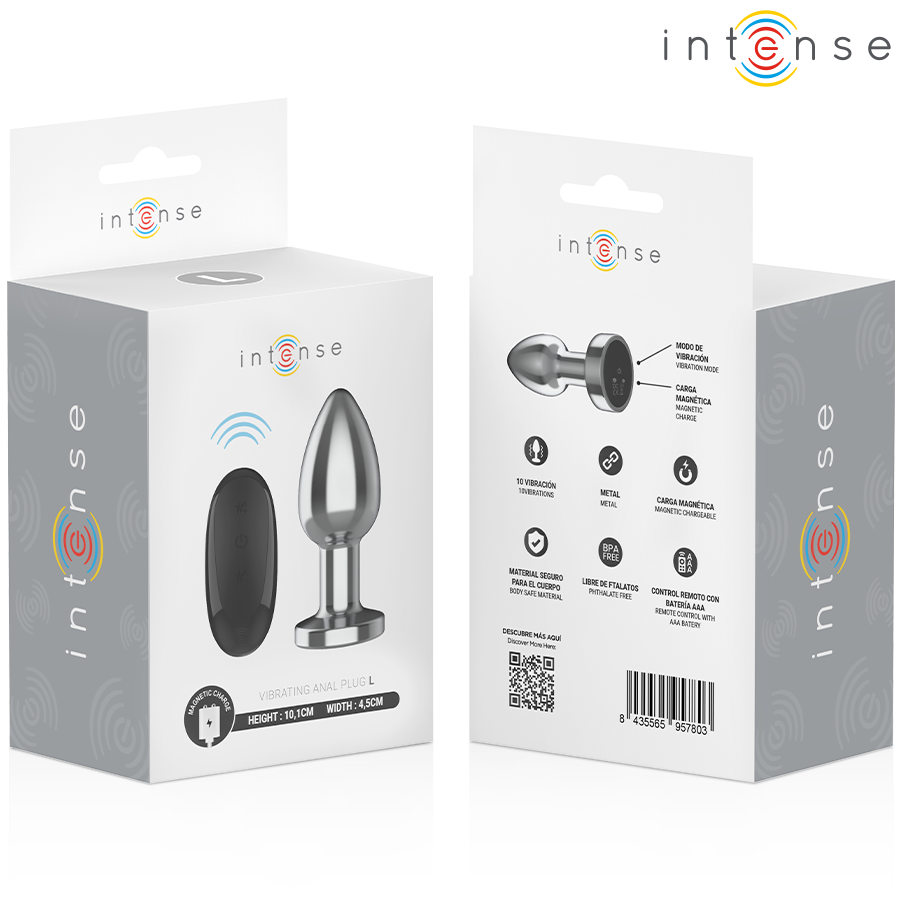 Plug vibrant aluminium 10,1 cm 10 modes télécommande — emballage