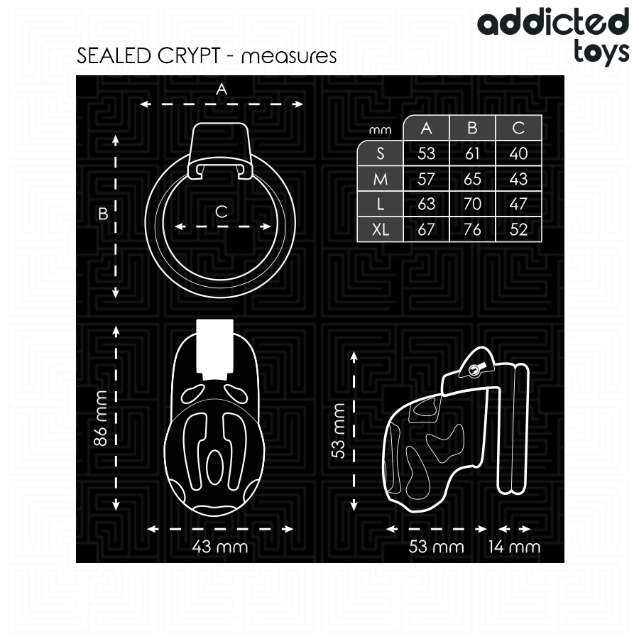 ADDICTED TOYS LOCKED A PENIS CRYPTEE VERROUILLEE ET SCELLEE 8 CM