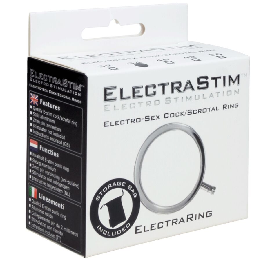 Cockring e-stim métal 32 mm — vue de profil