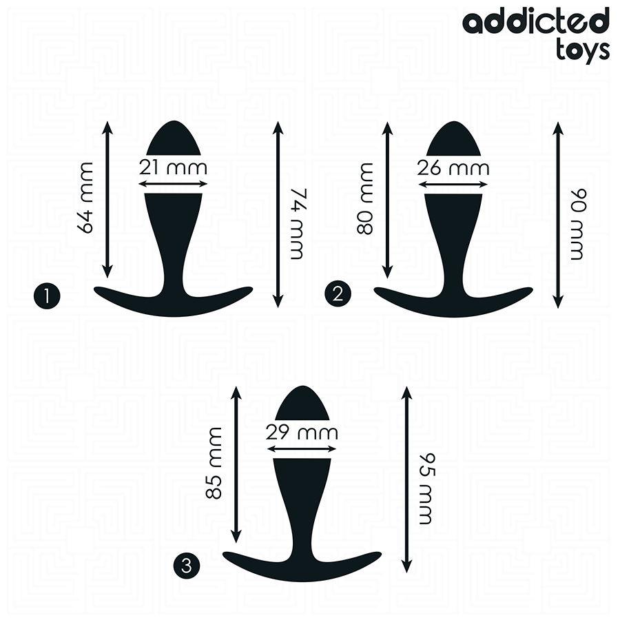 Kit 3 plugs lisses progressifs — vue détaillée