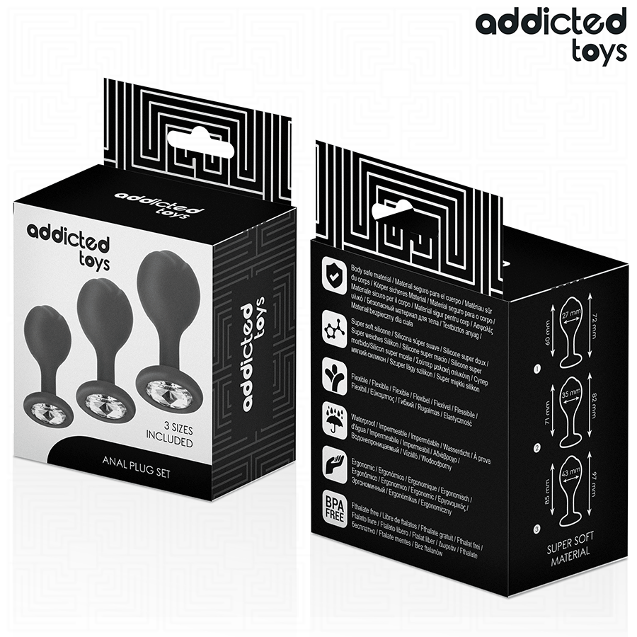 Kit 3 plugs bijou cristal progressifs — emballage