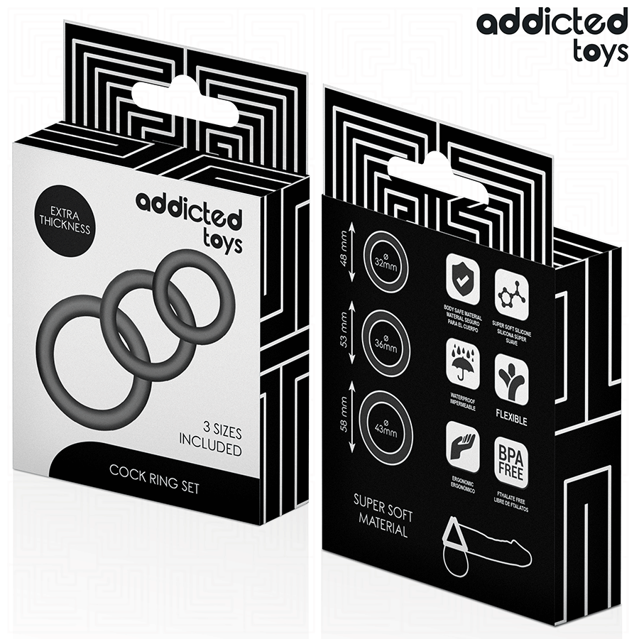 ADDICTED TOYS LOT DE ANNEAUX EN SILICONE MODELE 1