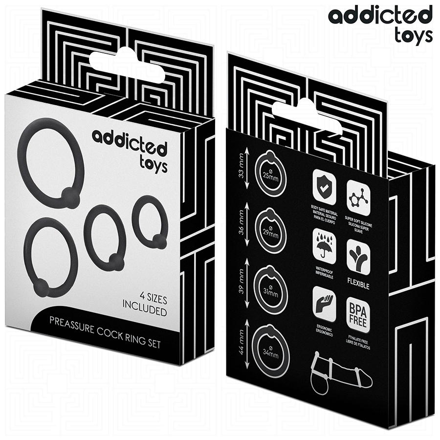 ADDICTED TOYS LOT D ANNEAUX EN SILICONE A PRESSION