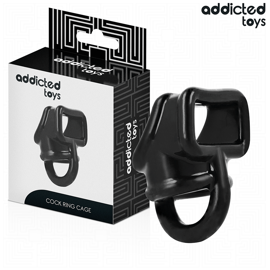 Cockring structuré design cage ajouré silicone · Addicted Toys · Cockrings silicone