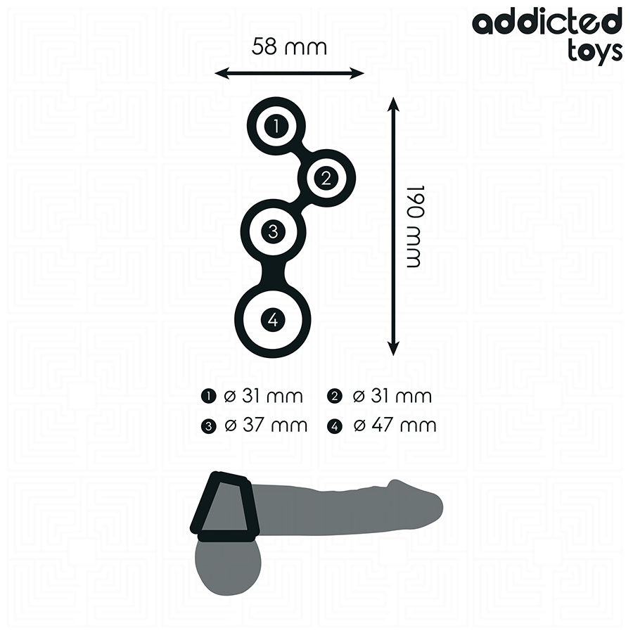 Cockring + séparateur testicules silicone — vue détaillée