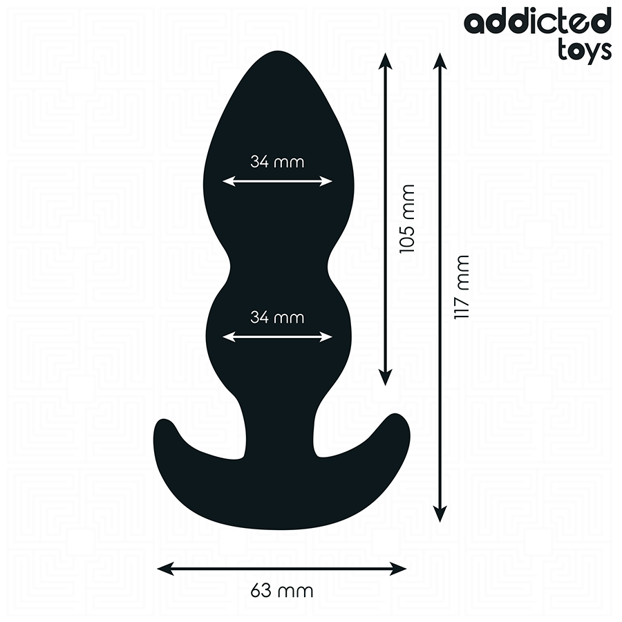 Plug anal double bulbe base flexible 11,7 cm — vue détaillée